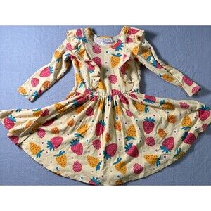 Dot Dot Smile Girls 3/4 Twirl Dress Fruit Print Strawberry Pineapple NEW